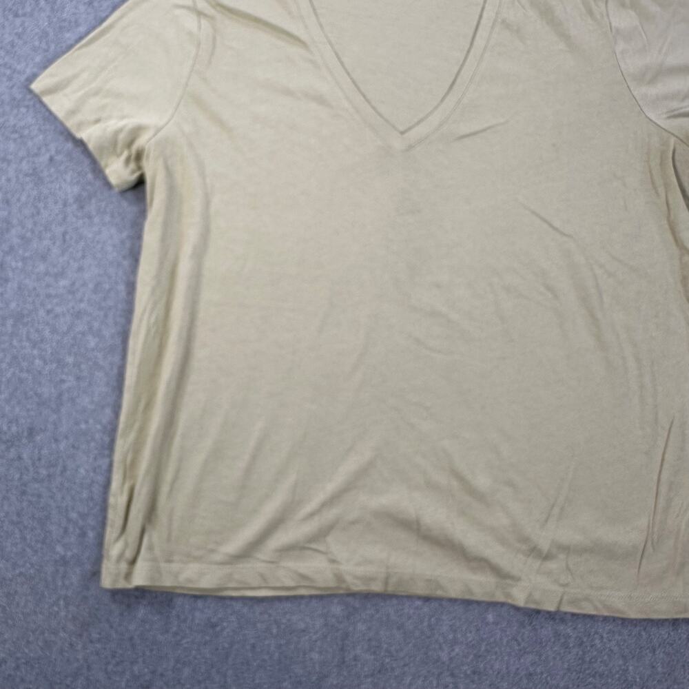 Madewell Softfade Cotton V-Neck Tee Shirt Women X-Large Short Sleeve Green P1265 - Picture 4 of 9